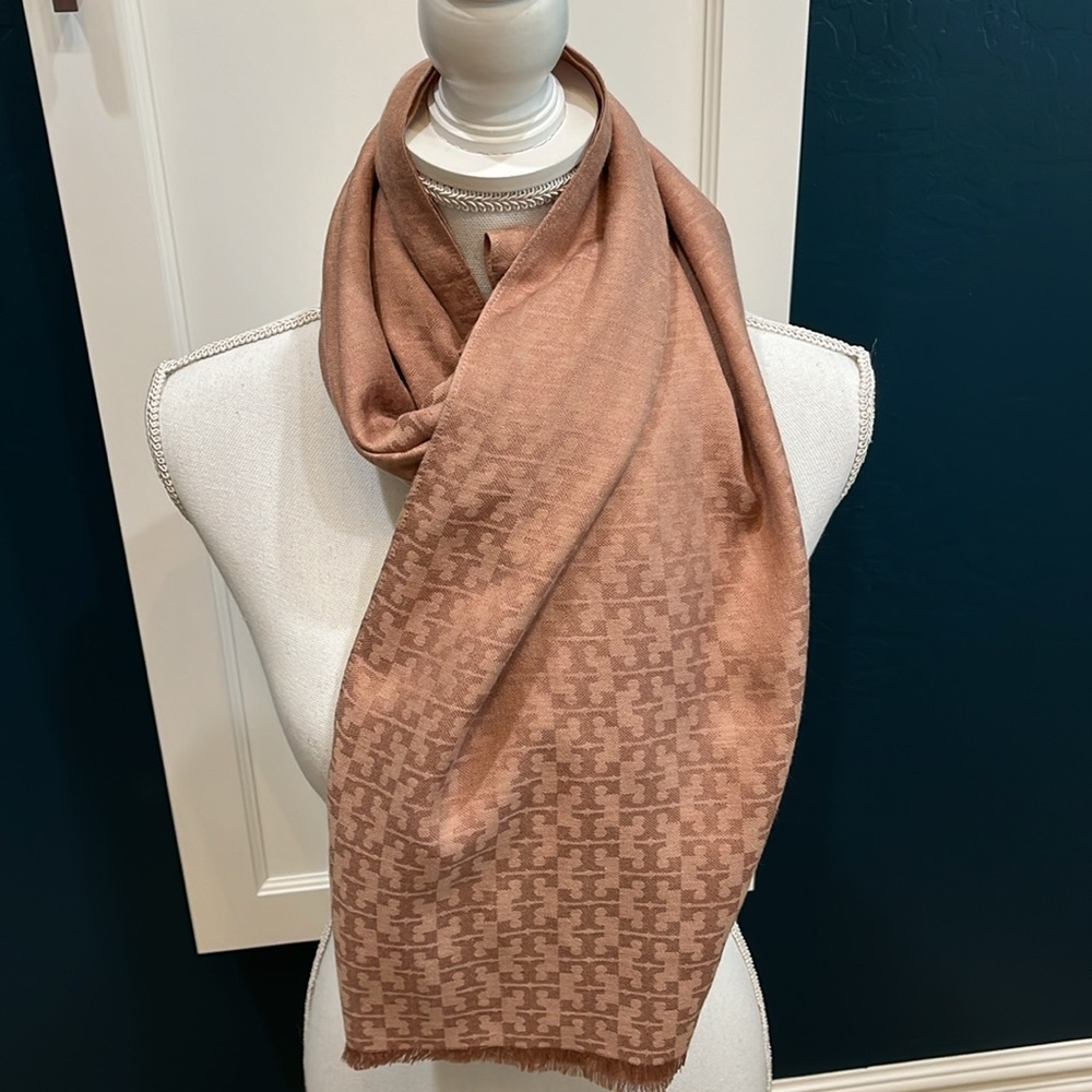 Tory Burch Mosaic logo jacquard scarf